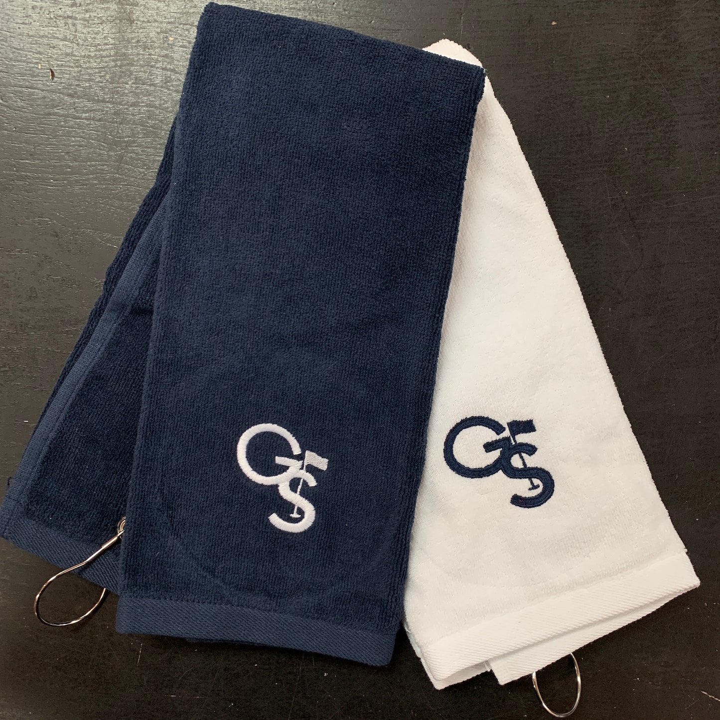 GS Golf Towel - Navy and White