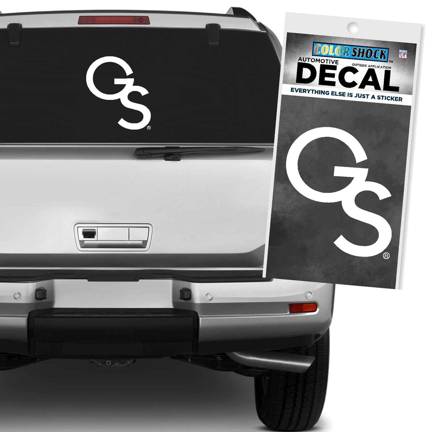 Interlocking GS WHITE - EXTRA LARGE Decal Sticker