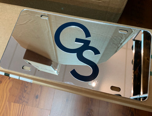 Interlocking GS Reflective Laser Cut License Plate - SILVER