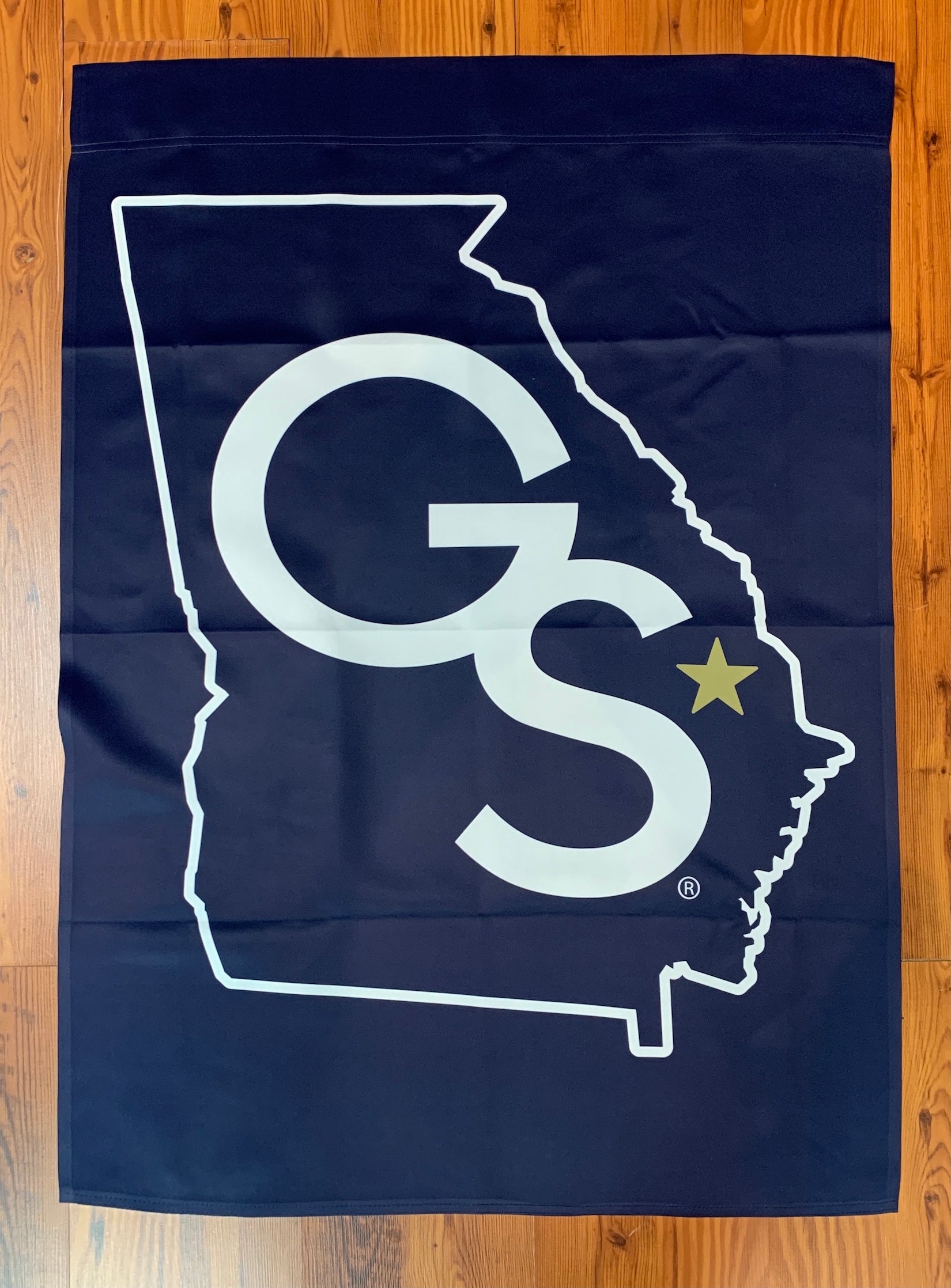 Interlocking GS State House Flag - Sleeve Two Sided Banner Style ...