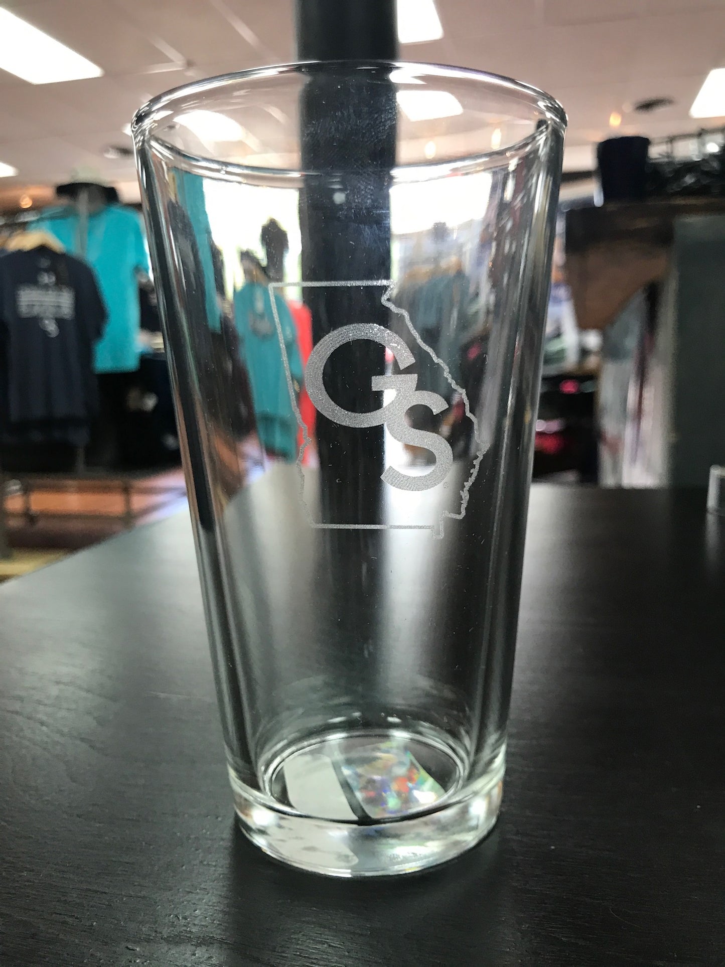 GS State - Etched Glass Pint Glass