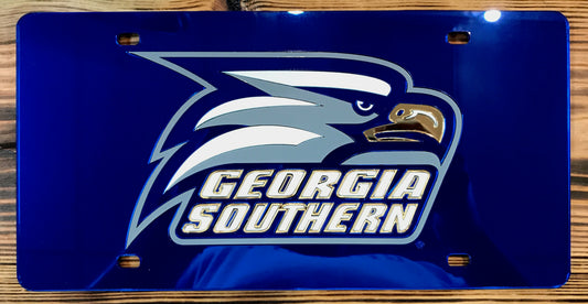 Blue Laser Cut License Plate