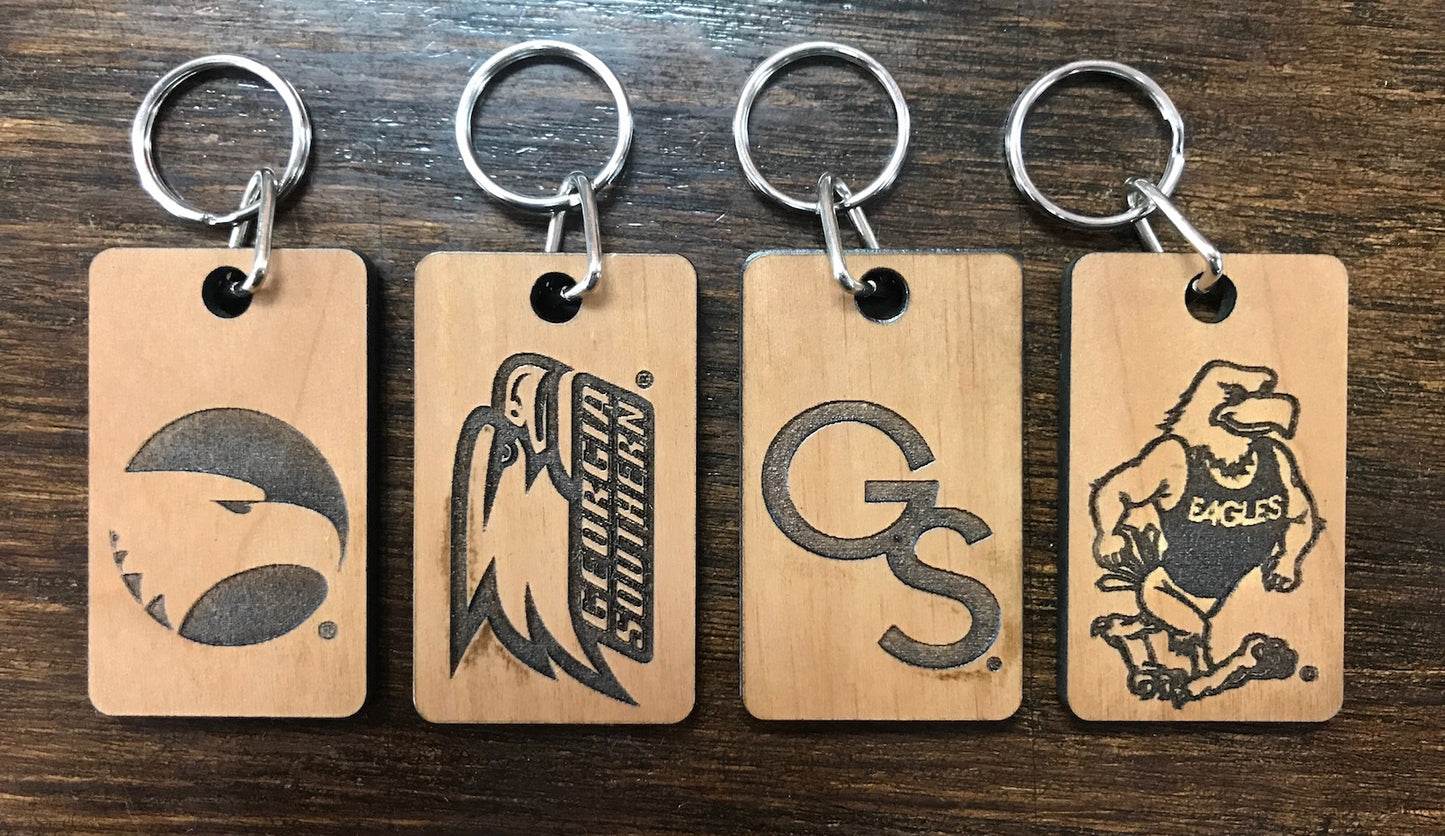 Laser Etched Wood Key Chain