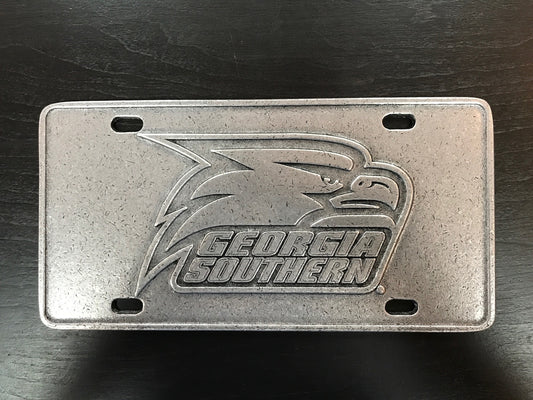 Heavy Duty Metal License Plate - Athletic Eagle Head