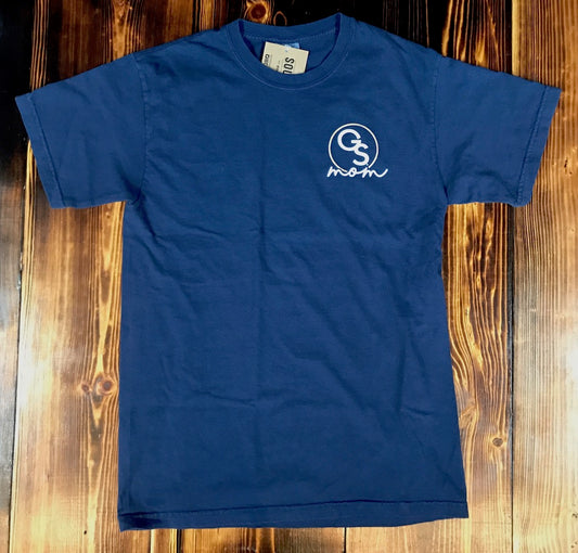 Mom Circle Dot - Navy Pre-Shrunk Tee