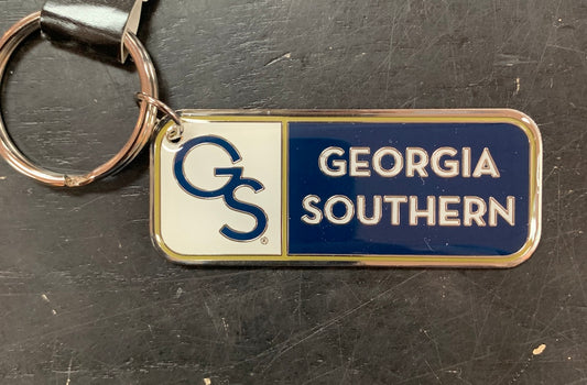 Nickel Finish Brass Key Chain - GS Georgia Southern