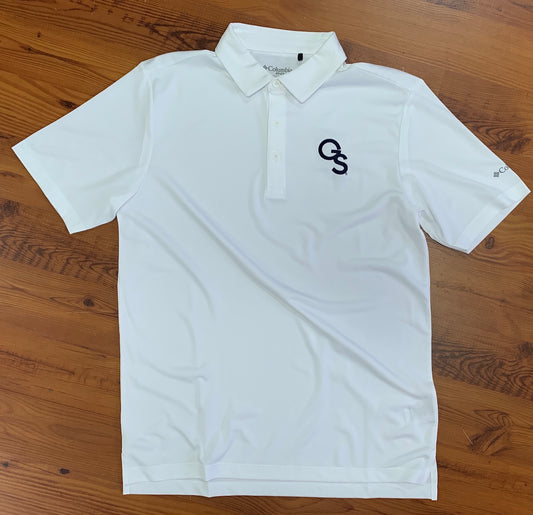 Columbia Omni-Wick White Golf Polo - Interlocking GS