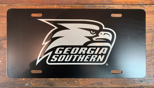 Stainless Steel License Plate - Athletic Eagle Head