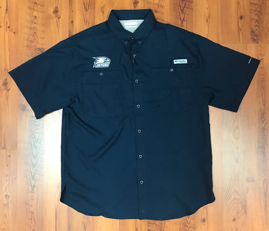 Columbia Tamiami Athletic Eagle Head PFG Omni-Shade Short Sleeve Navy