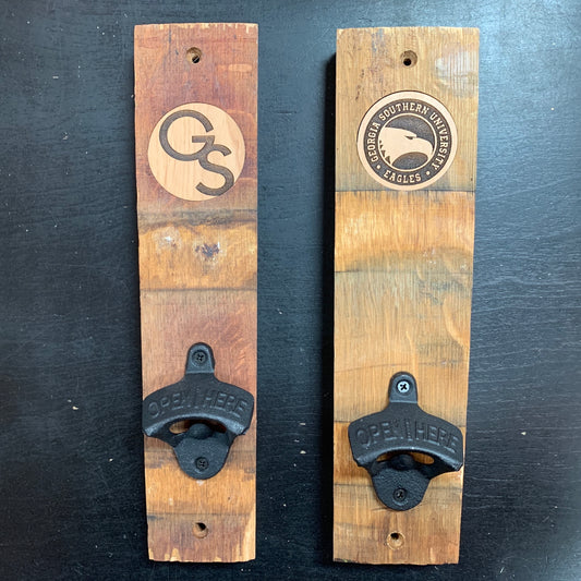 Repurposed Wine Barrel Wall Mount Bottle Opener