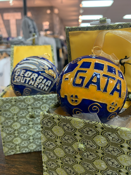Kitty Keller Cloisonne Ornament - GATA Yellow School Bus (2021 Edition)
