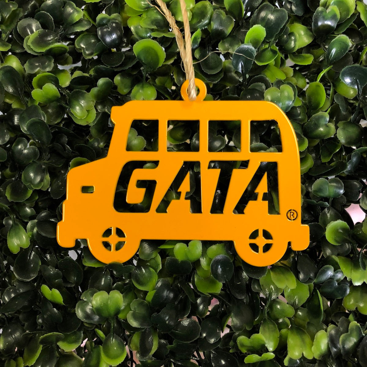 Ornament - Metal Yellow School Bus GATA