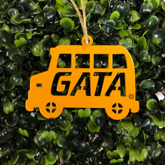 Ornament - Metal Yellow School Bus GATA